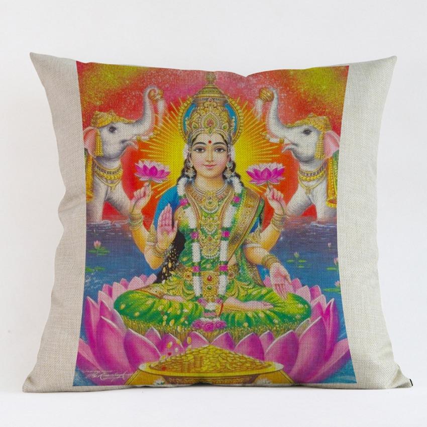 Индийский Таиланд Хануман Шива Генеша принт поклонение диван пледы подушки хлопок белье квадратная религия поклонение подушка 45x45 см 45x45 No Filling
