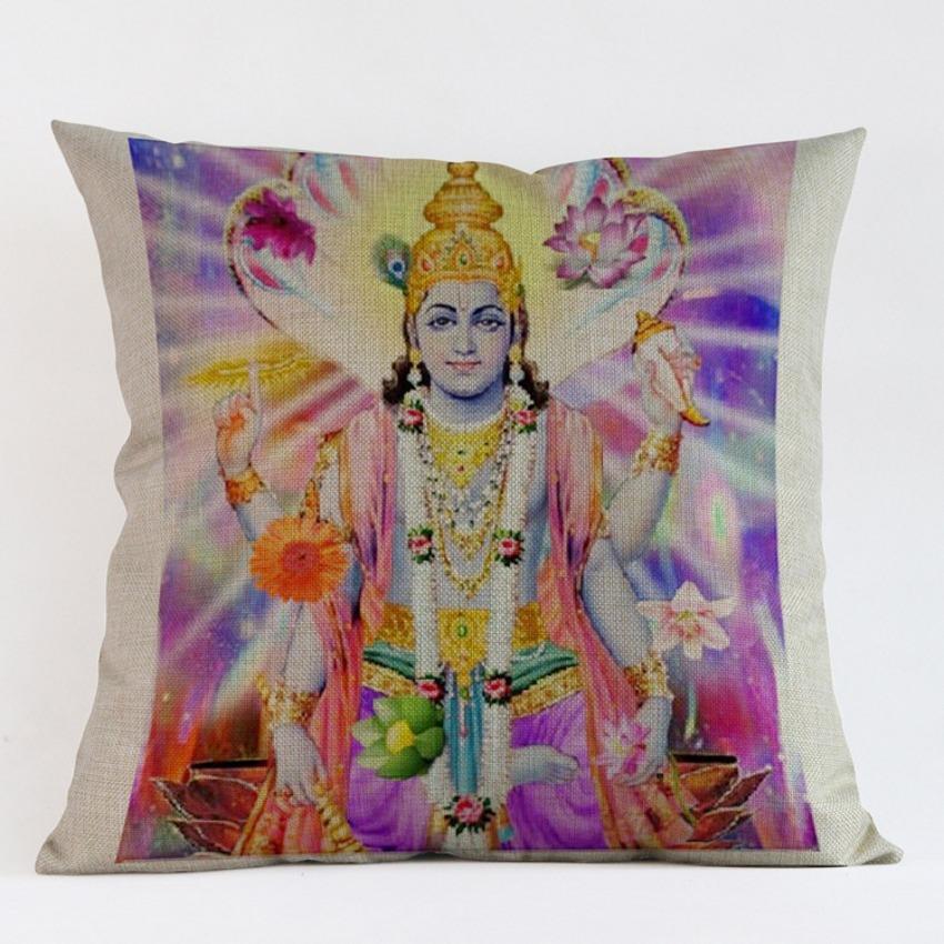 Индийский Таиланд Хануман Шива Генеша принт поклонение диван пледы подушки хлопок белье квадратная религия поклонение подушка 45x45 см 45x45 No Filling
