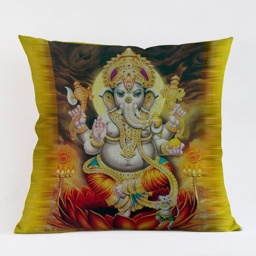 Индийский Таиланд Хануман Шива Генеша принт поклонение диван пледы подушки хлопок белье квадратная религия поклонение подушка 45x45 см 45x45 No Filling