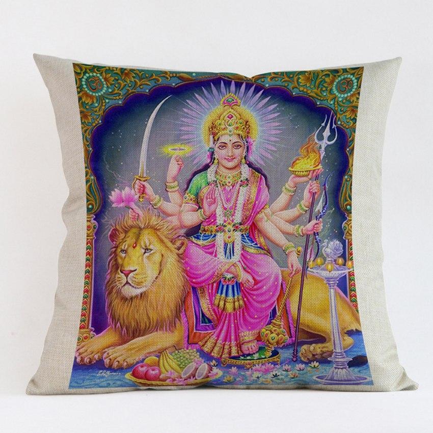 Индийский Таиланд Хануман Шива Генеша принт поклонение диван пледы подушки хлопок белье квадратная религия поклонение подушка 45x45 см 45x45 No Filling