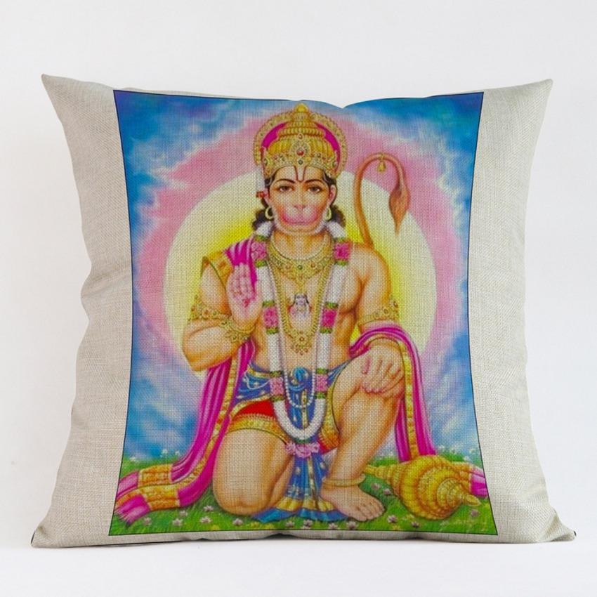 Индийский Таиланд Хануман Шива Генеша принт поклонение диван пледы подушки хлопок белье квадратная религия поклонение подушка 45x45 см 45x45 No Filling